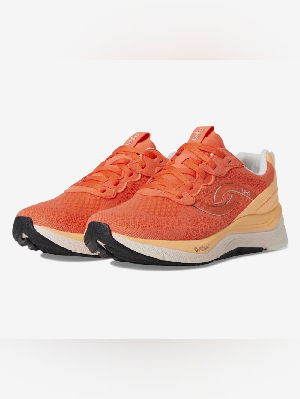 Ryka Women's Orange Knit Lace-Up Sneakers